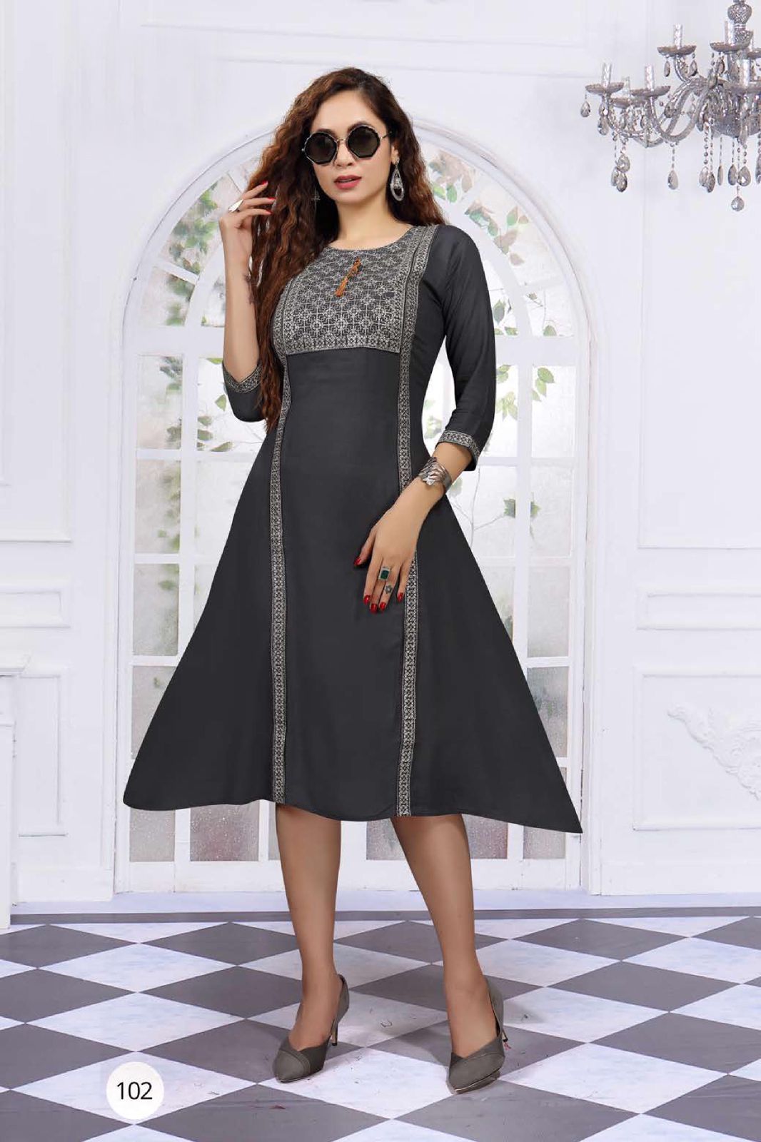 Rakhi Latest Designer Ethnic Wear Rayon Anarkali Kurti Collection